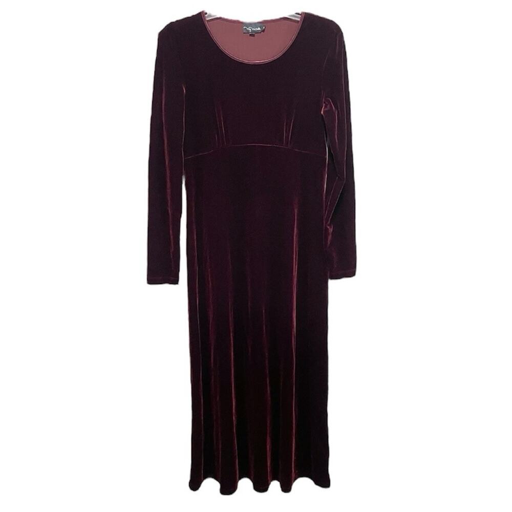 Vintage Whimsigoth My Michelle Velvet Maxi Dress Medium Burgundy Holiday Vamp